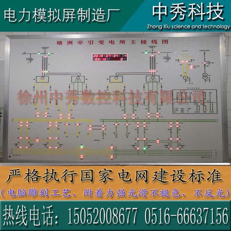 Manufacturer Wholesale High-Speed Rail Lighting Substation at Substation Step-Down Substation Mosaic Power Simulation Screen Electrical Simulation Panel