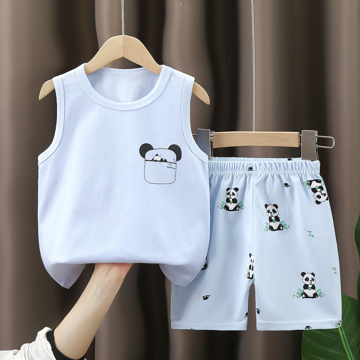 Children's Vest suit Category A Summer Pure Cotton New Boys and Girls Thin Summer Clothes Baby Clothing Children's Clothing