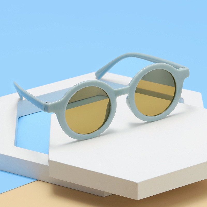 2024 New Cute Round Frame Children's Sunglasses Baby Decoration Anti-Uv Sunglasses Boys and Girls Glasses Trendy