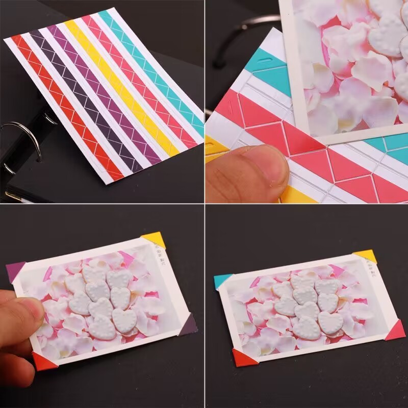 DIY Photo Album Homemade Photo Album Picture Handmade Materials Tool Accessories Fixed Photo Corner Stickers 102 Pieces
