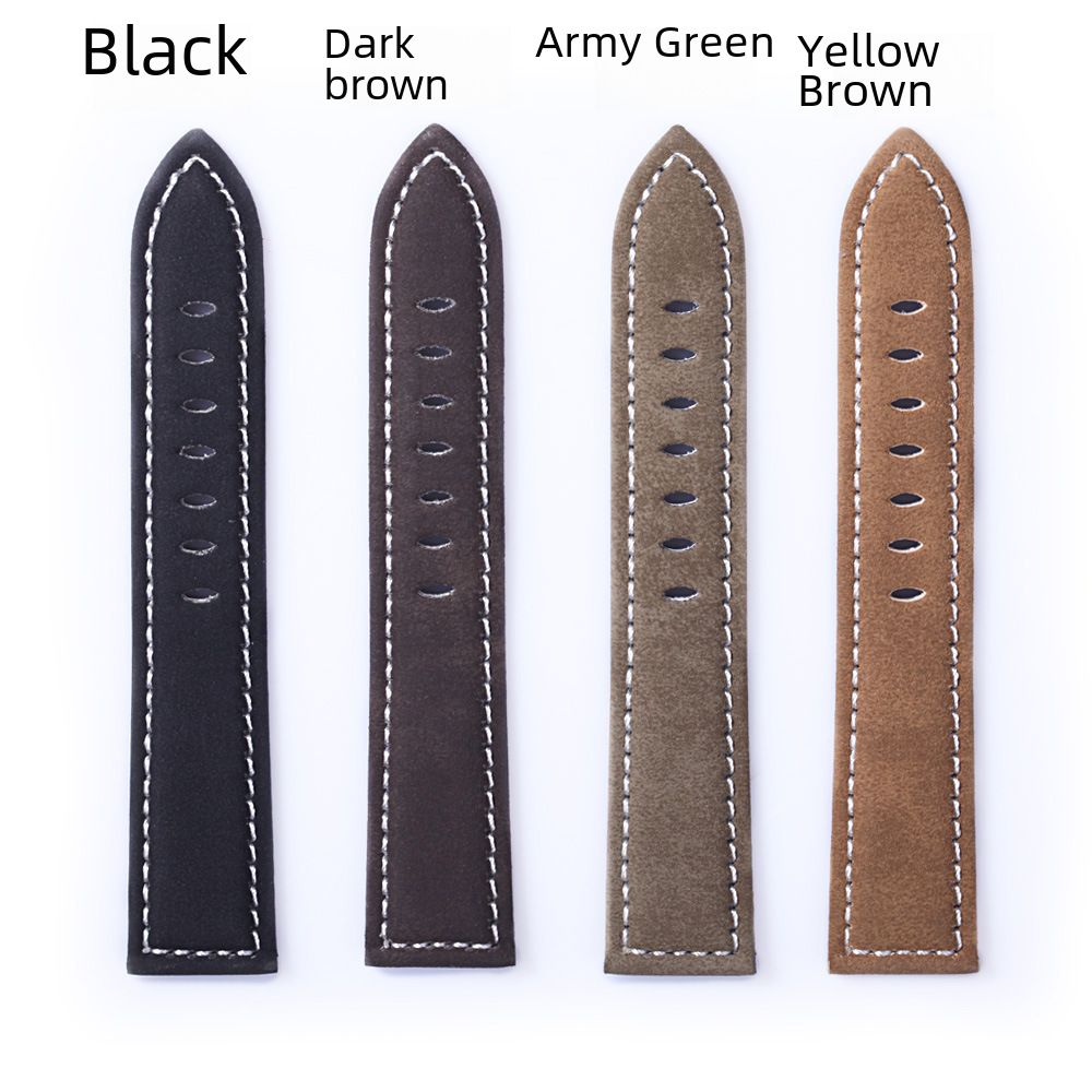 Spot supply frosted cow leather watch with high-grade handmade thick line original buckle 18-24mm