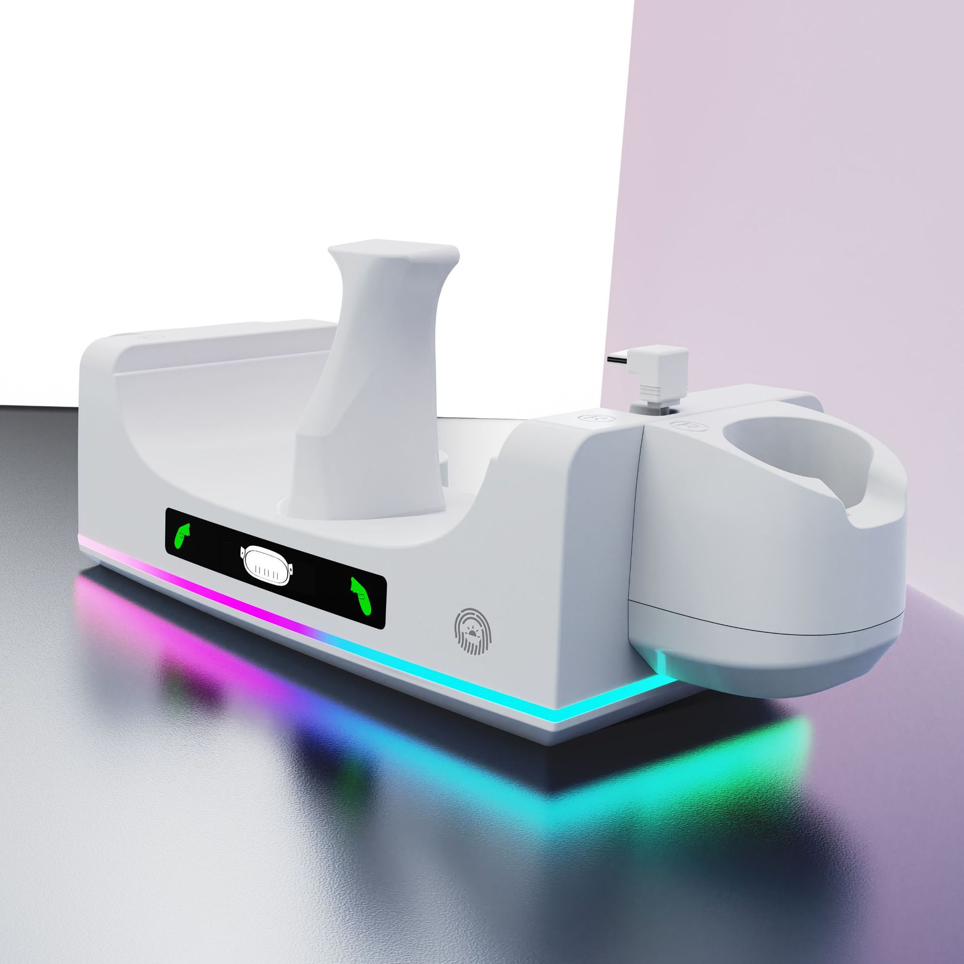 Meta Quest 3S VR glasses handle charging base Quest 3 universal wall-mounted seat charging with RGB light