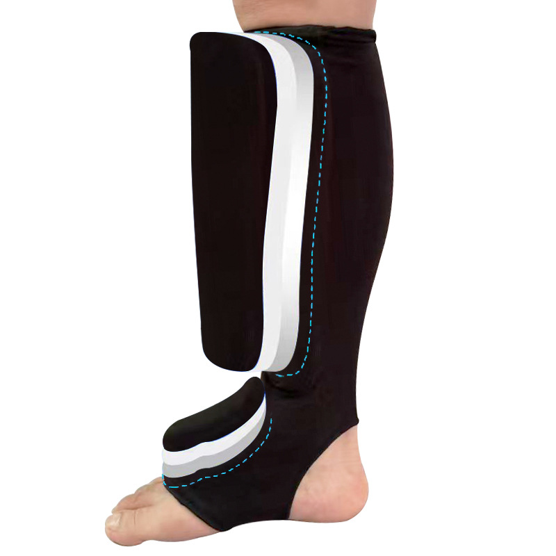 Boxing, Karate Protective Gear, Leg Guards with Instep Protection, Taekwondo, Sanda, Combat Fighting Leg Guards, Muay Thai Protection