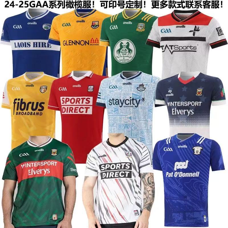 2024-25Gaa Mis Red Ross Antrim Dublin Cork Mio Футболка с коротким рукавом Регби Спортивная одежда