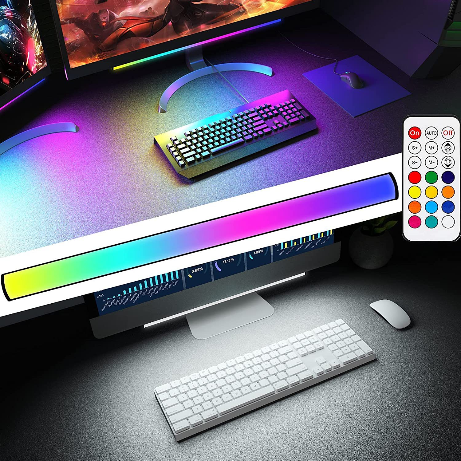 Cross-Border Rgb Symphony Pickup Light Keyboard Ambient Light Screen Backlight Night Light Room Decoration Keyboard Bluetooth Lighting