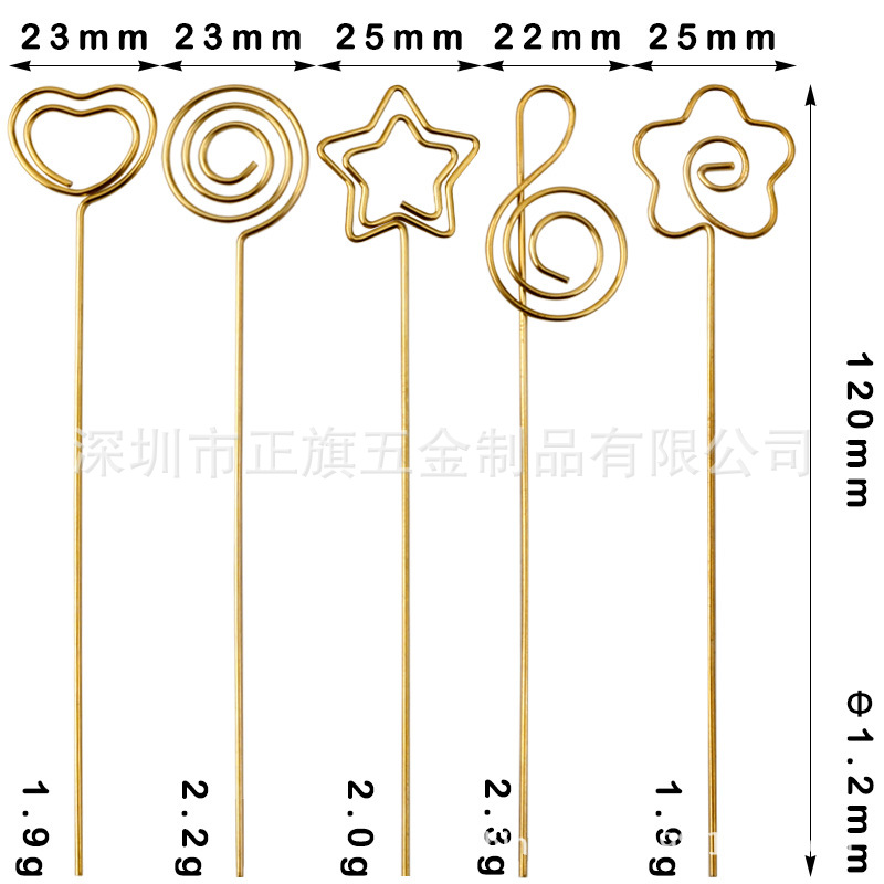 CNglam creative wire clip flower shape business card clip metal flower clip note clip cross-border in stock