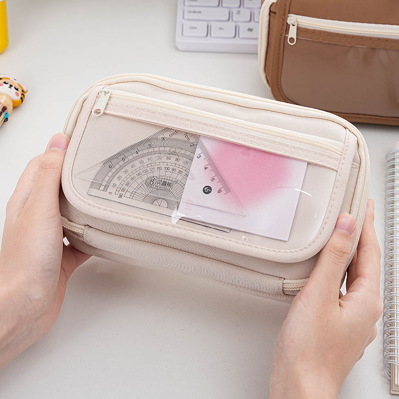 Kappi Bala Flip Pencil Bag Creative Cartoon Junior High School Male and Female Stationery Bag Large Capacity Dirty-Resistant Simple Pencil Bag