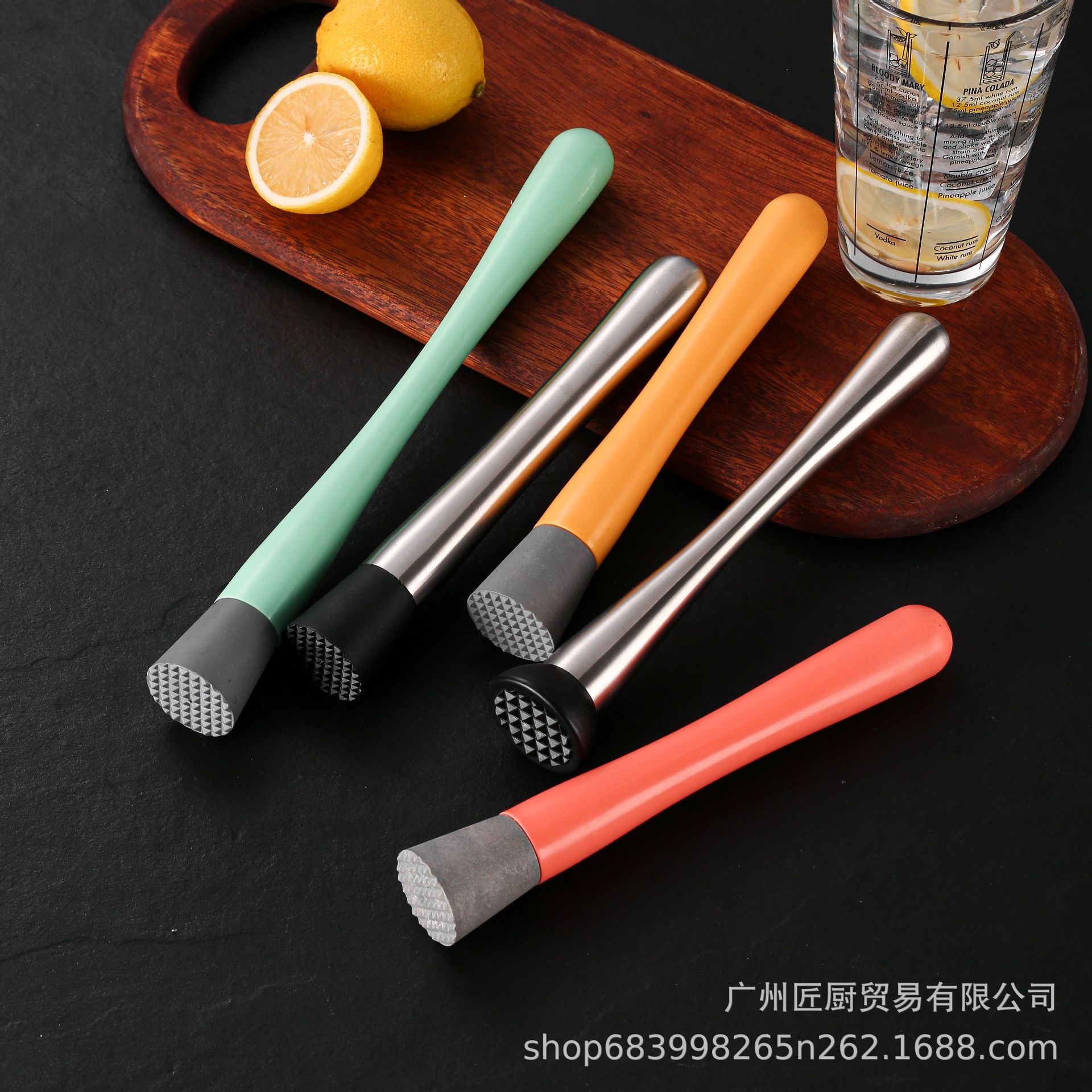 Mashing stick ice hammer stainless steel mashing stick fruit mashing juice shake cup milk tea hand lemon tea tool