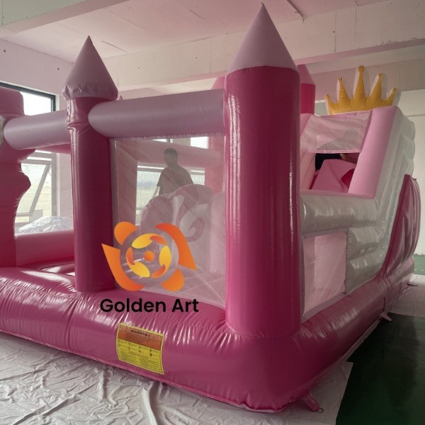 Customized Cross-Border Popular Pink Princess Crown Series Naughty Castle Children's Playground Trampoline Indoor and Outdoor Inflatable Castle