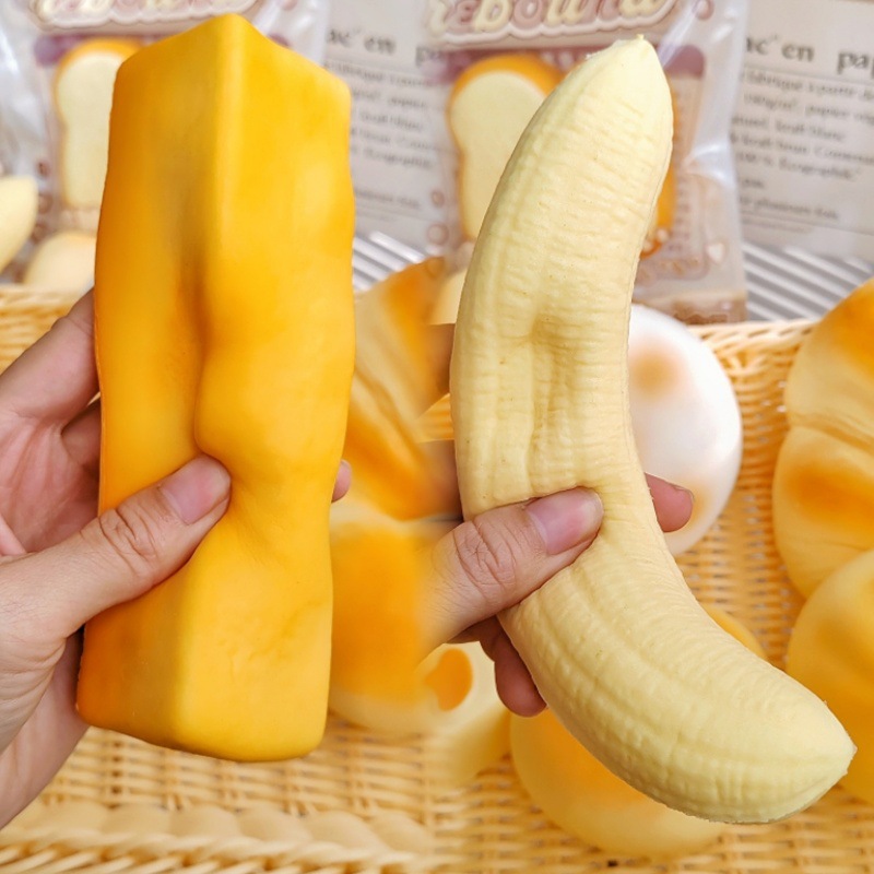 squishy Bread Toast Slow Rebound Toy Internet Red Creative Wet Soft Pinch Le Cute Decompression Vent Toy