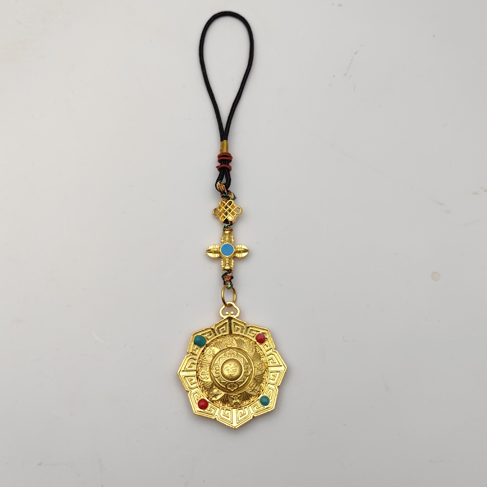 Auspicious Eight Treasures Six-Word Mantra Rotatable Baggage Car Hanging Xizang Ornaments Jiugong Bagua Ten Elements Free Card