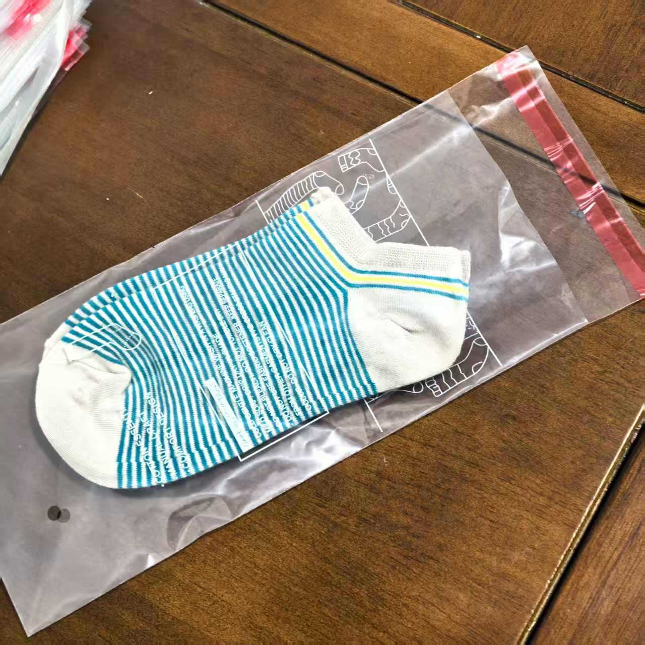 В наличии, самоклеящиеся пакеты Pe высокого давления для носок, унисекс детские носки, прозрачные носки, индивидуально упакованные самоклеящиеся пакеты