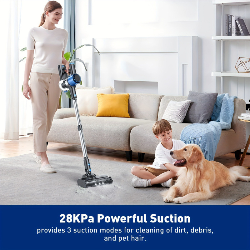 2026 New Cross-Border Dropshipping Cordless Vacuum Cleaner 28Kpa Suction 8-in-1 Long Stick Vacuum Cleaner