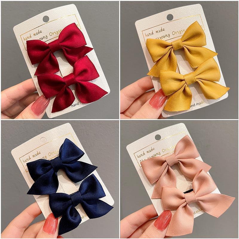 Children's Red Bow Hairpin 2023 Internet Popular New Cute Faux Exquisite Women's Summer Headwear Side Princess