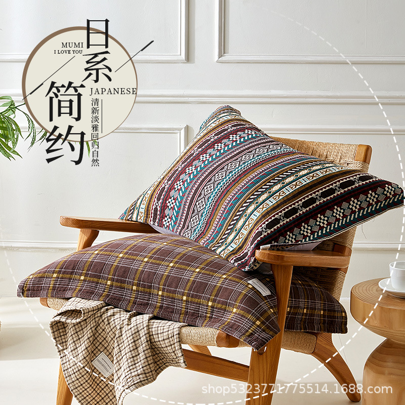 Strap Japanese Style Pure Cotton Class A Gauze Pillow Towel High-end Thickened Pure Cotton Pillow Headband Pair Adult Household Pillow