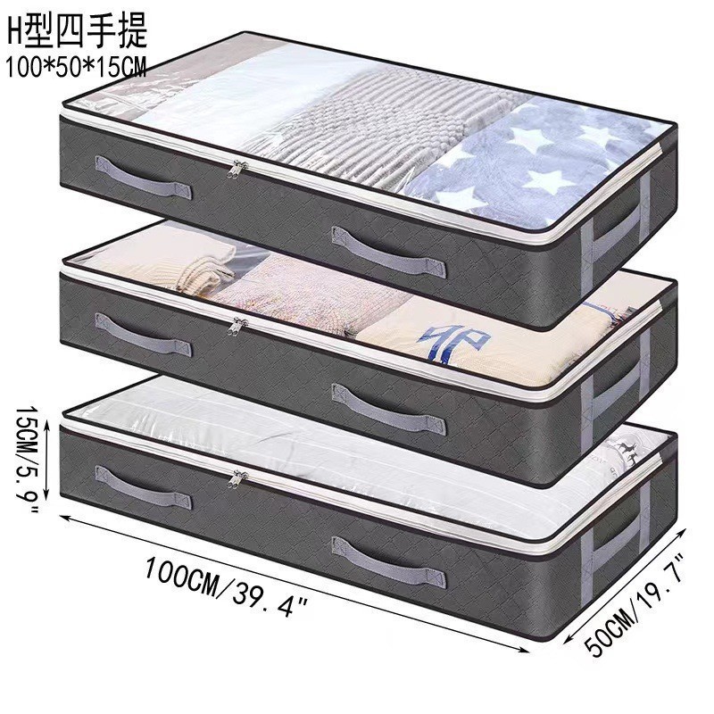 Cross-border Explosions Bed Storage Box Wardrobe Clothes Dustproof and Moisture-proof Fit Bag Non-woven Quilt Clothes Storage Bag