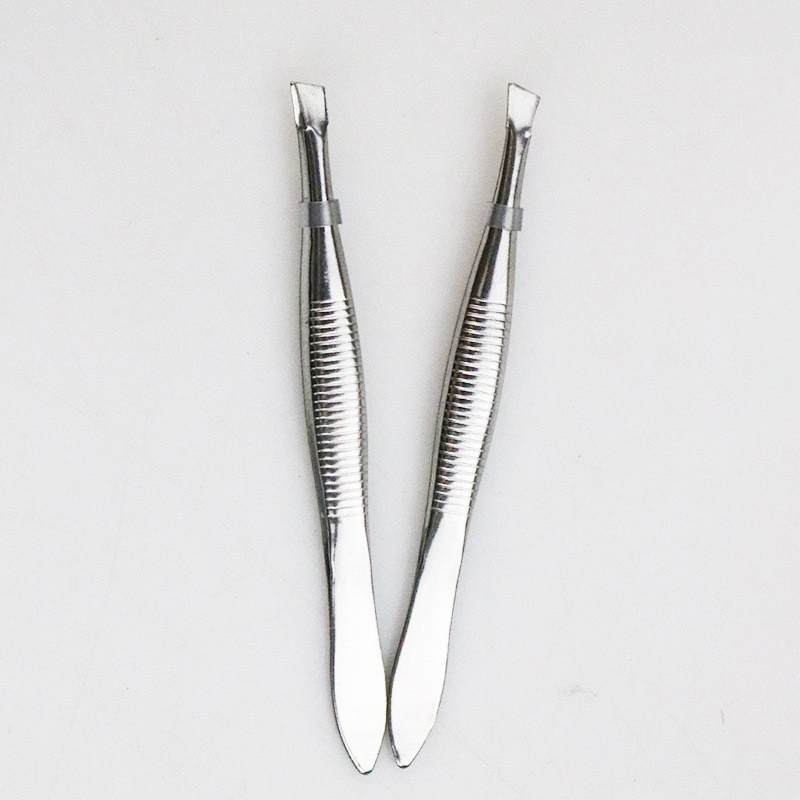 Stainless Steel Eyebrow Clip Flat Mouth Oblique Mouth Eyebrow Clip Eyebrow Trimming Clip Beauty Tool Eyebrow Plucking Tweezers Makeup Tool