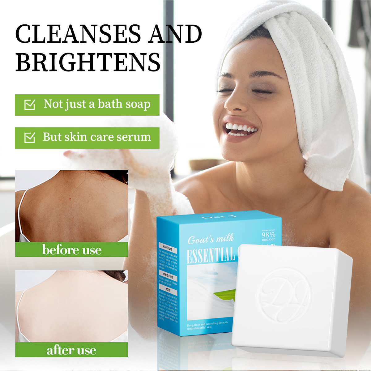 Der.J Essential Oil Soap Oil Control Refreshing Moisturizing Fragrance Cleansing Export Shrimp Skin Temu Cross-Border Handmade Soap Wholesale