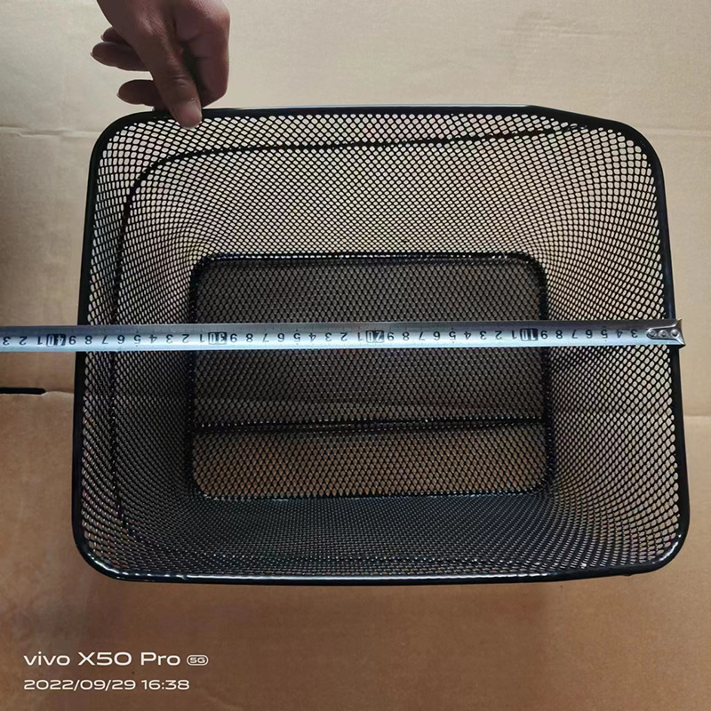 Wholesale in Stock electric car bicycle folding stroller large capacity rear seat vegetable basket metal car basket Mountain