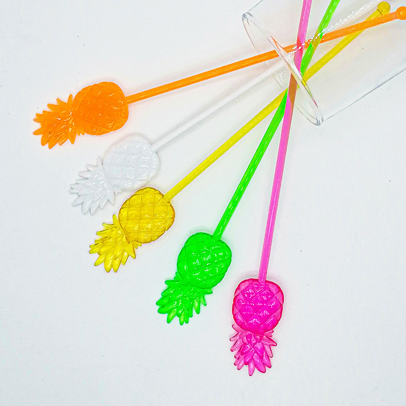 Pineapple-Shaped Decoration Supplies Birthday Party Decoration Cocktail Stirrers Bar Ktv Stirring Sticks Party Supplies Creative