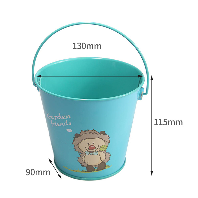 Manufacturer Customized Tinplate Gift Keg Gardening Bucket Easter Kidsren's Small Iron Bucket Plant Potted Beach Keg