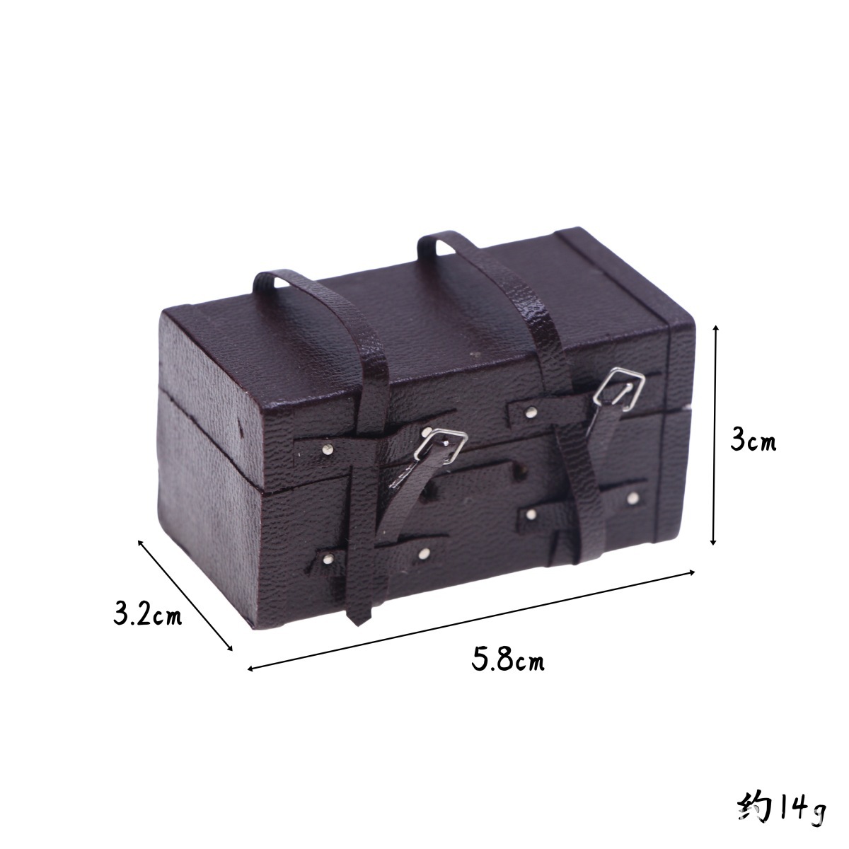 1:12 Кукольный домик, мини-ретро, старая имитация кожаного деревянного чемодана, старомодный чемодан