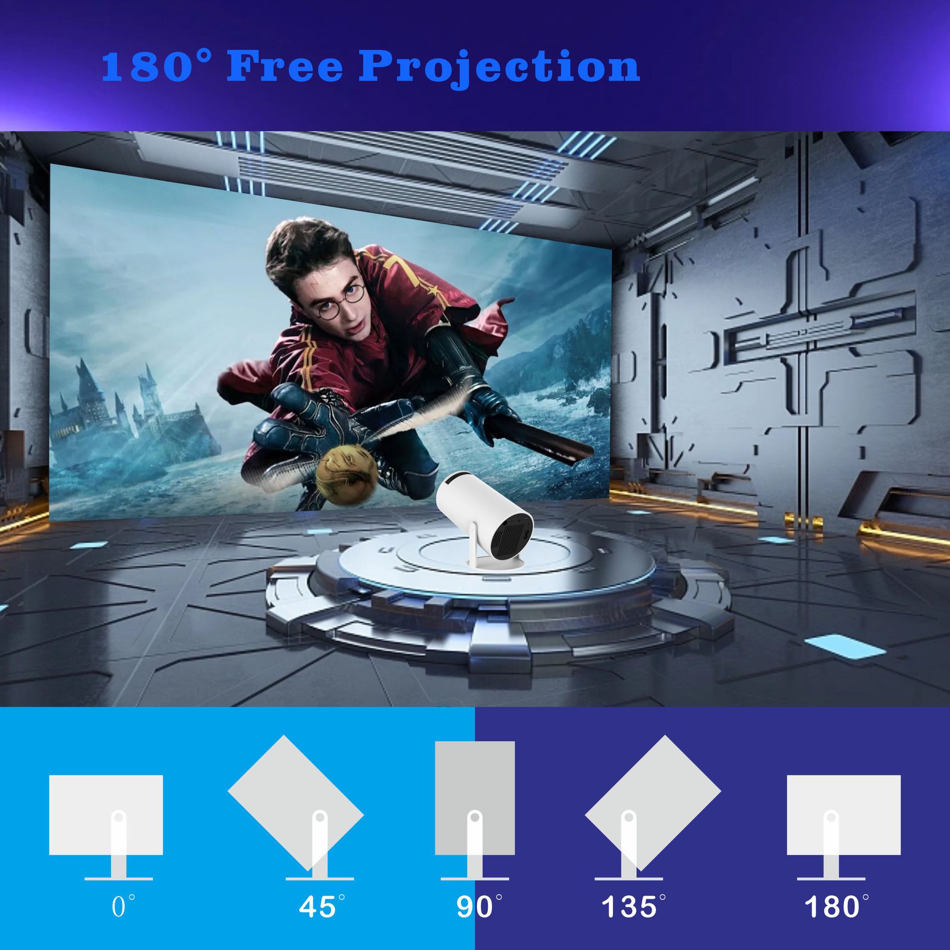 Cross-Border Popular 300 Barrel Projector Smart Ultra-High Definition Bedroom Wall Projection Portable High-Definition Projector