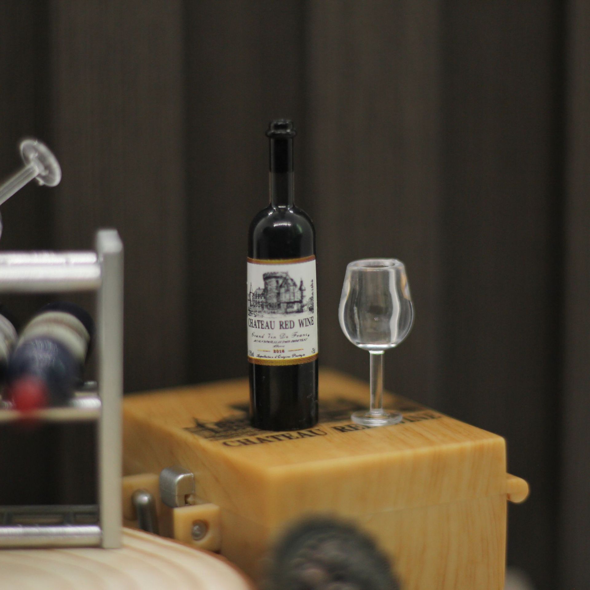 1:12 Miniature Food Toy Small Bottle DIY Resin Accessories Red Wine Goblet Artificial Mini Beverage Small Wine Bottle