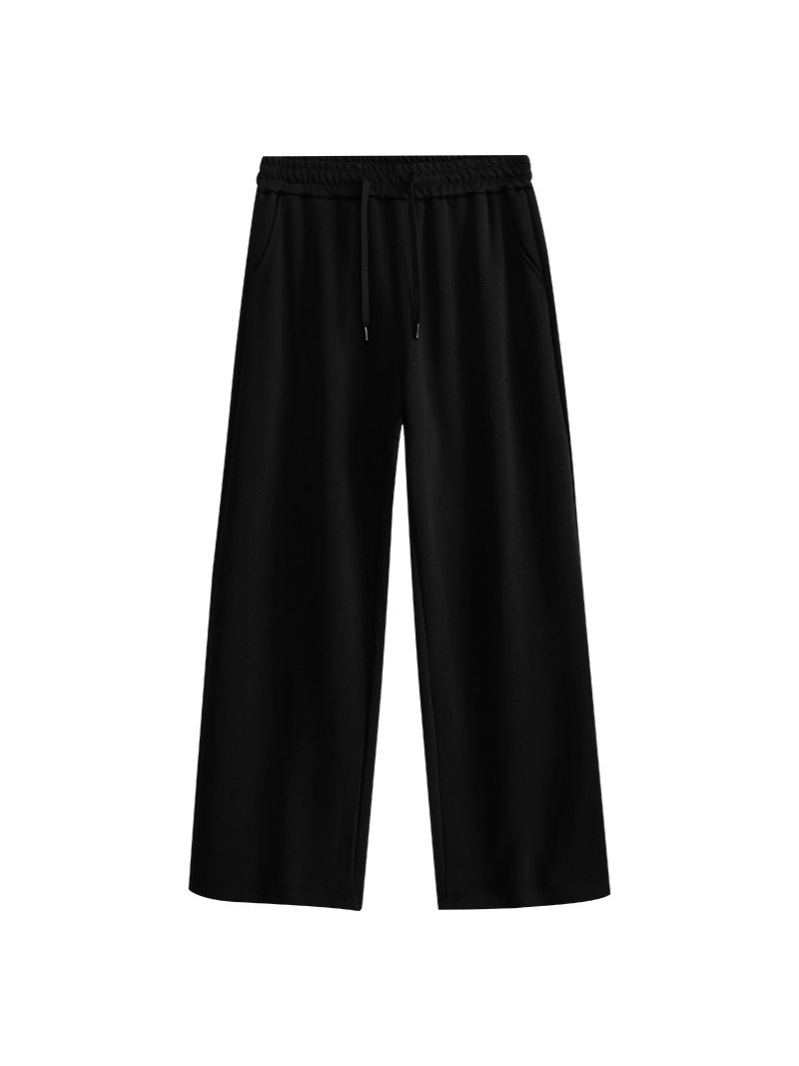 Huamian Autumn and Winter Trousers Straight Pants Men's Loose Wide-Leg Pants Student Activities Pure Color Trendyy Draped Workwear Trousers