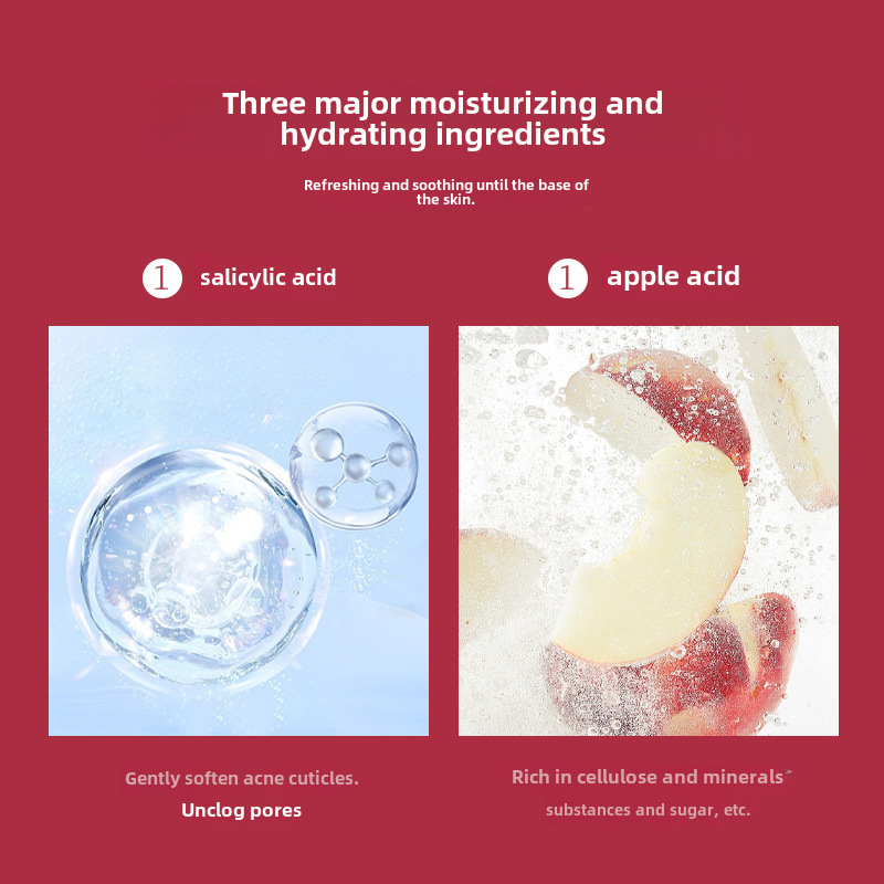 Zhenshy Fruit Acid Salicylic Acid Essence Removes Acne, Softens Cuticles, Apple Acid, Refines Pores, Hydrates and Moisturizes