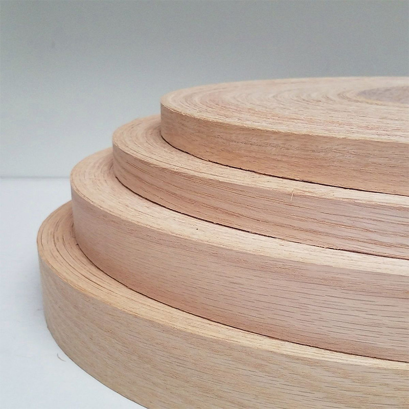 Natural Red Oak Veneer Edge Banding Furniture Door Panel Cabinet Wardrobe Decorative Board Solid Wood Veneer Edge Banding Manufacturer