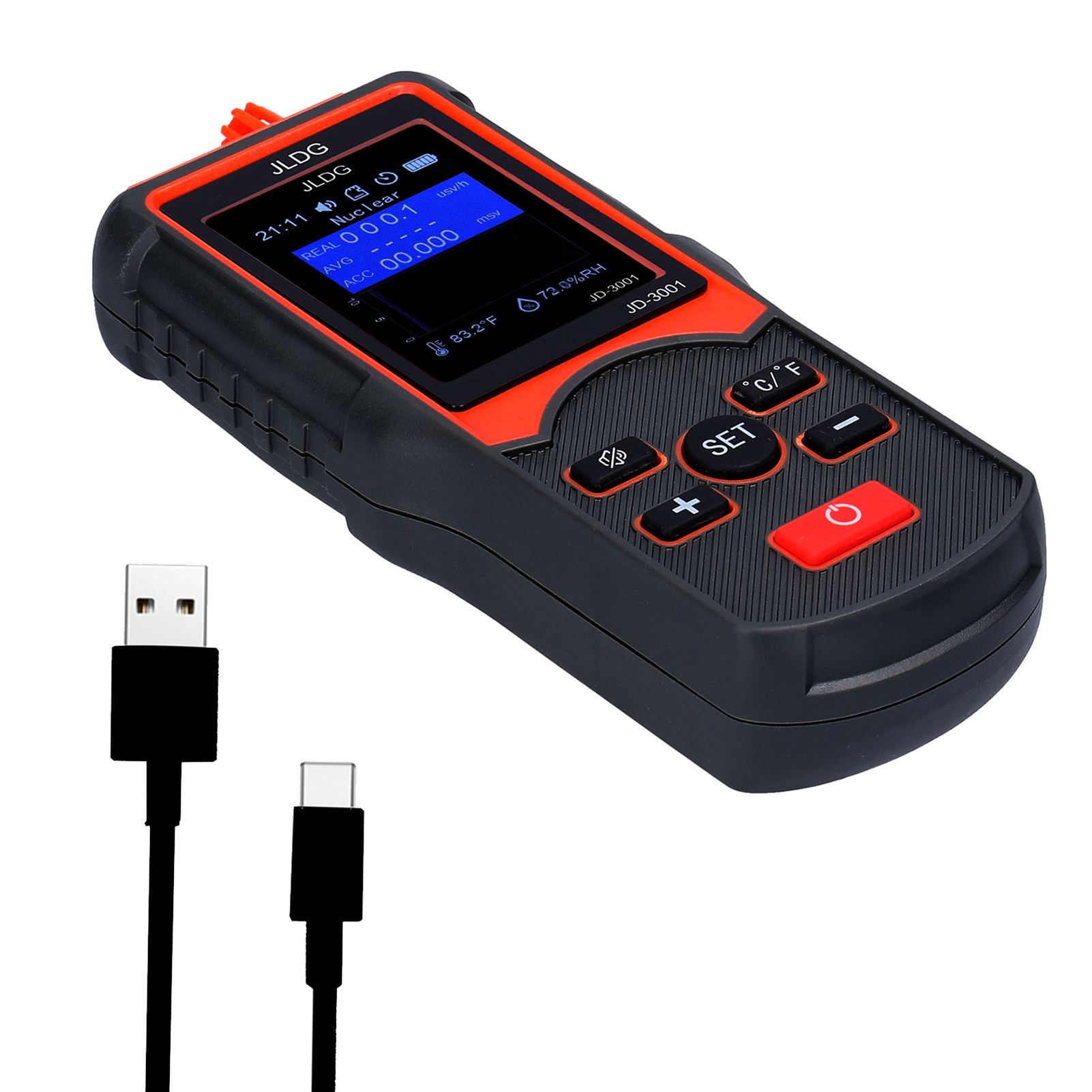Portable Nuclear Radiation Detector Electromagnetic Radiation Tester Geiger Counter Rechargeable Digital Tester