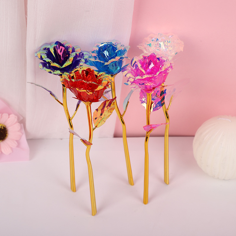 18cm Small Gold Foil Flower Mother's Day Gift for Mom, Gold Rose Flower Creative Holiday Gift