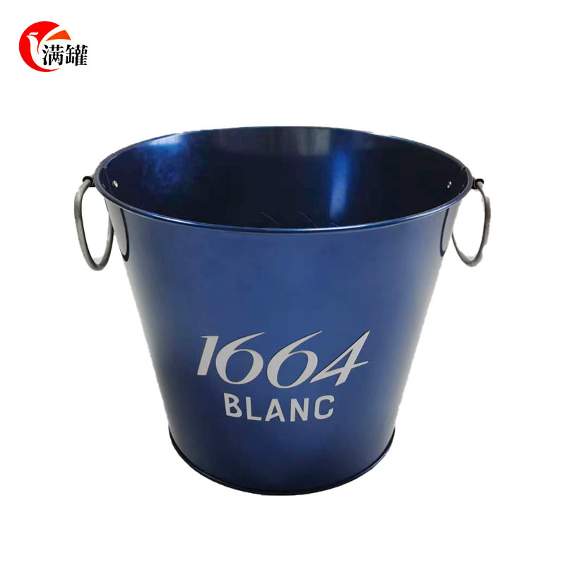 Factory Direct Sales Galvanized Iron Ice Bucket Bar Ktv Satchel Beer Bucket Outdoor Party Metal Small Iron Bucket