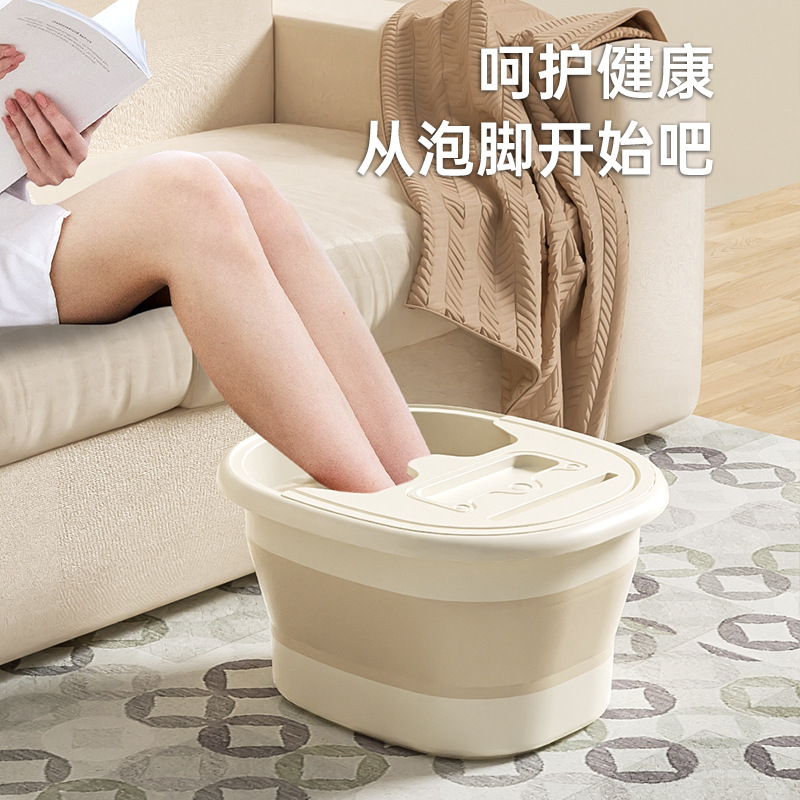 Квадратная раковина для мытья ног с крышкой, складное домашнее портативное ведро для массажа, утепленная ванна для мытья ног