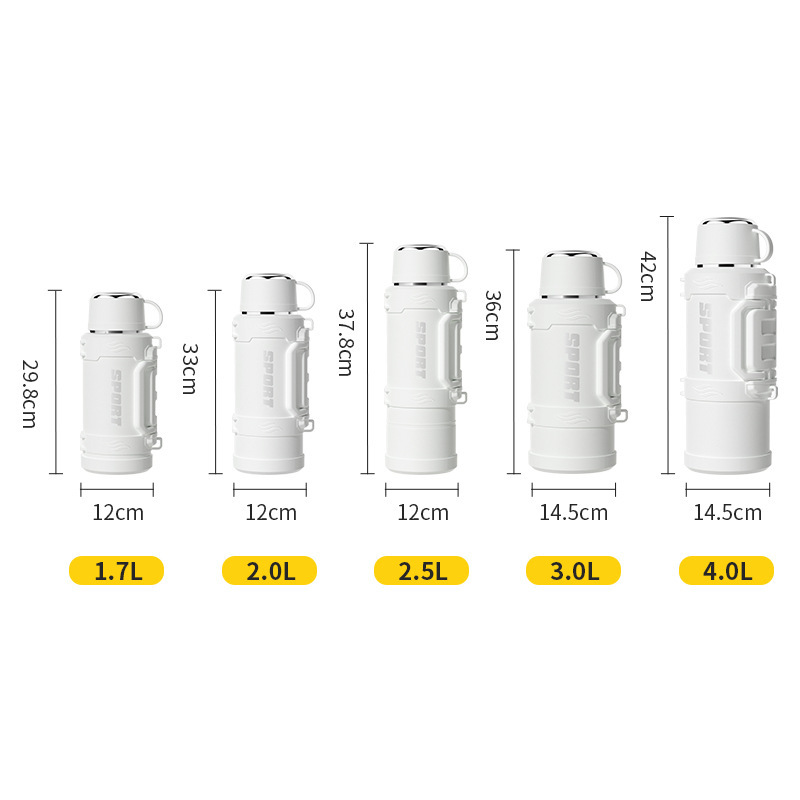 Large Capacity Outdoor Camping All-Steel Travel Pot Portable Butterfly Handle 316 Stainless Steel Vehicle-Mounted Thermal Kettle