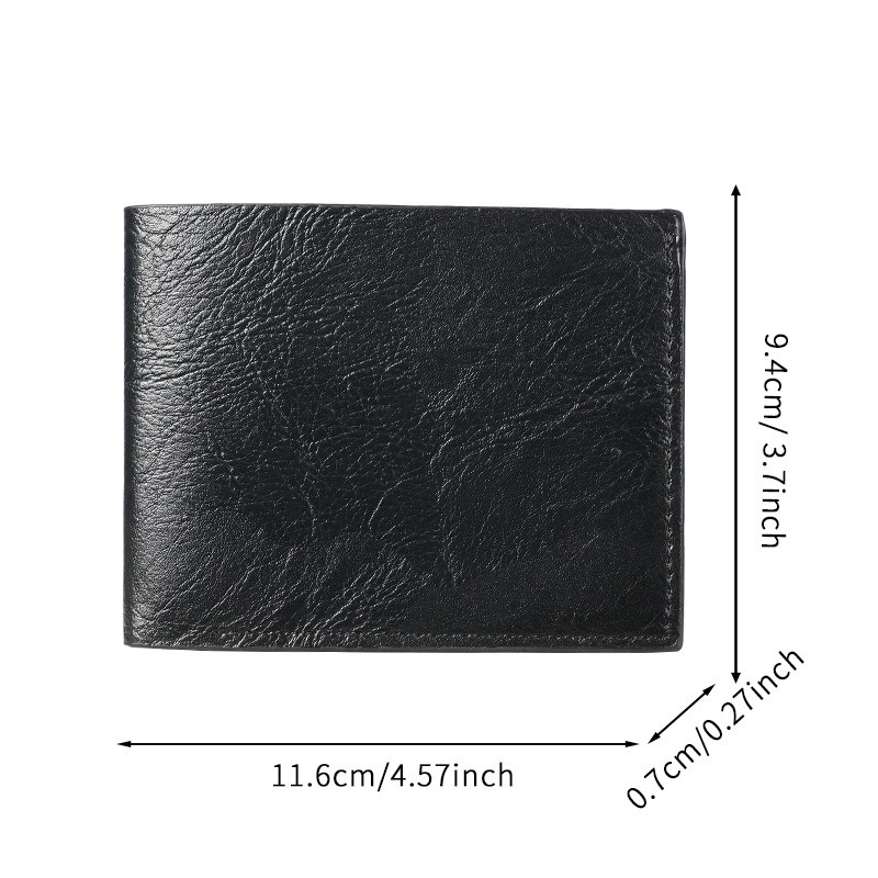 Cross-Border New Men's Wallet Multi-Card Slot Casual Retro Wallet Large Capacity Leather Wallet Coin Purse Factory Wholesale