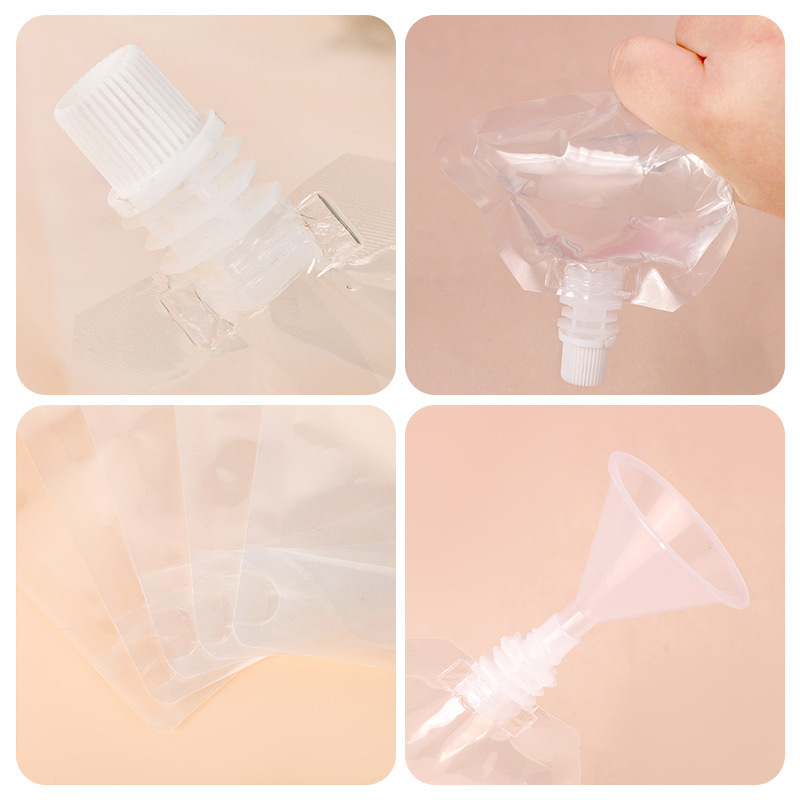 Manufacturer's Ready-Made Disposable Soy Milk Packaging Bag with Spout, Self-Standing Milk Juice Drink Transparent Spout Bag Wholesale