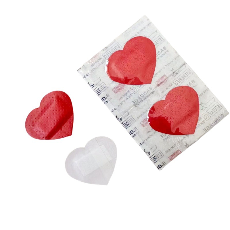 Wholesale Export Export Heart Pattern Printed Cartoon Band-Aid Waterproof Small Heart Shape Pe Kidsren's Band-Aid