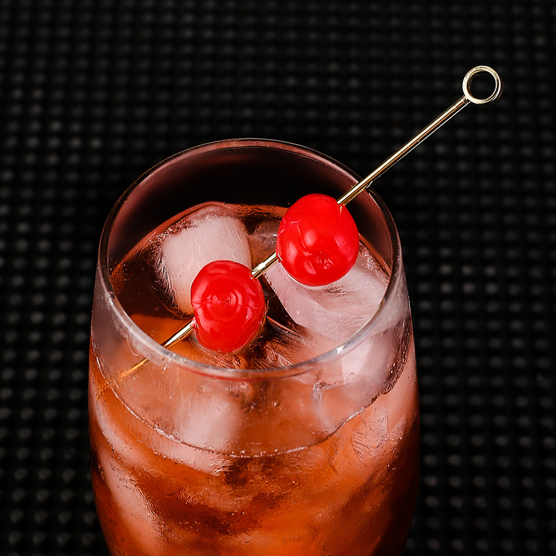 304 Stainless Steel Cocktail Needle Creative Metal Decorative Needle Martini Olive Needle Fruit Sign Sword Type Fruit Needle