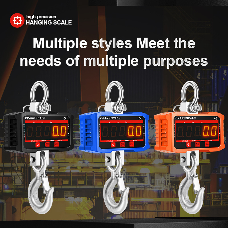 Cross-Border New Product Satchel 2t Hook Scale Wireless Digital Crane Scale High-Precision Portable Direct-View 2000kg Digital Crane Scale