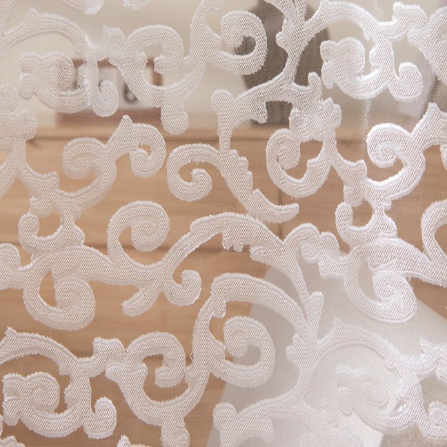 American Retro Accessible Luxury Embroidered Curtain Gauze Living Room Bedroom Blackout Curtain with Gauze Processing Geometric Embroidered Window Screen