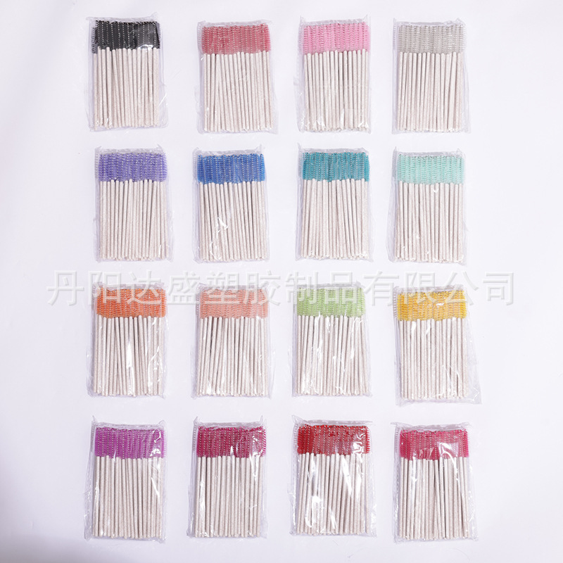 New Wheat Straw Disposable Color Eyelash Brush Solid Rod Dual-purpose Spiral Eyebrow Brush Eyelash Comb Makeup Tool