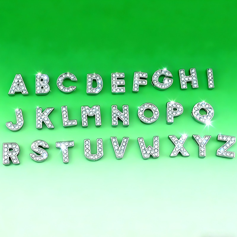 8Mm10Mm Сплав Стразы Английские Буквы DIY Ювелирные Изделия Носимый Алмаз Пробковый Ремешок Для Запястья Аксессуары Для Поводка Для Питомцев