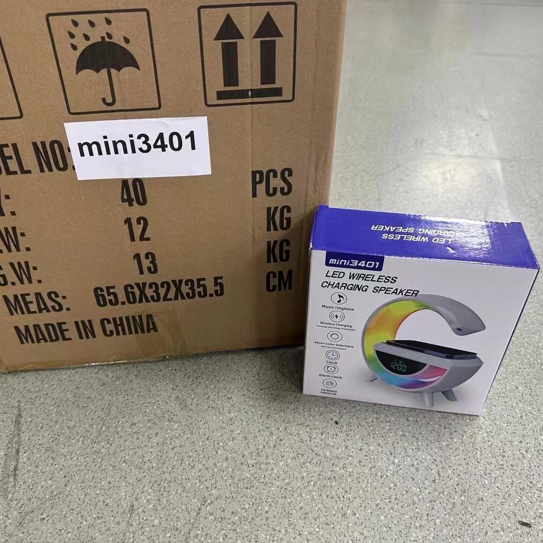 3401 wireless blue mini version audio charging atmosphere alarm clock night light birthday gift intelligent high sound quality