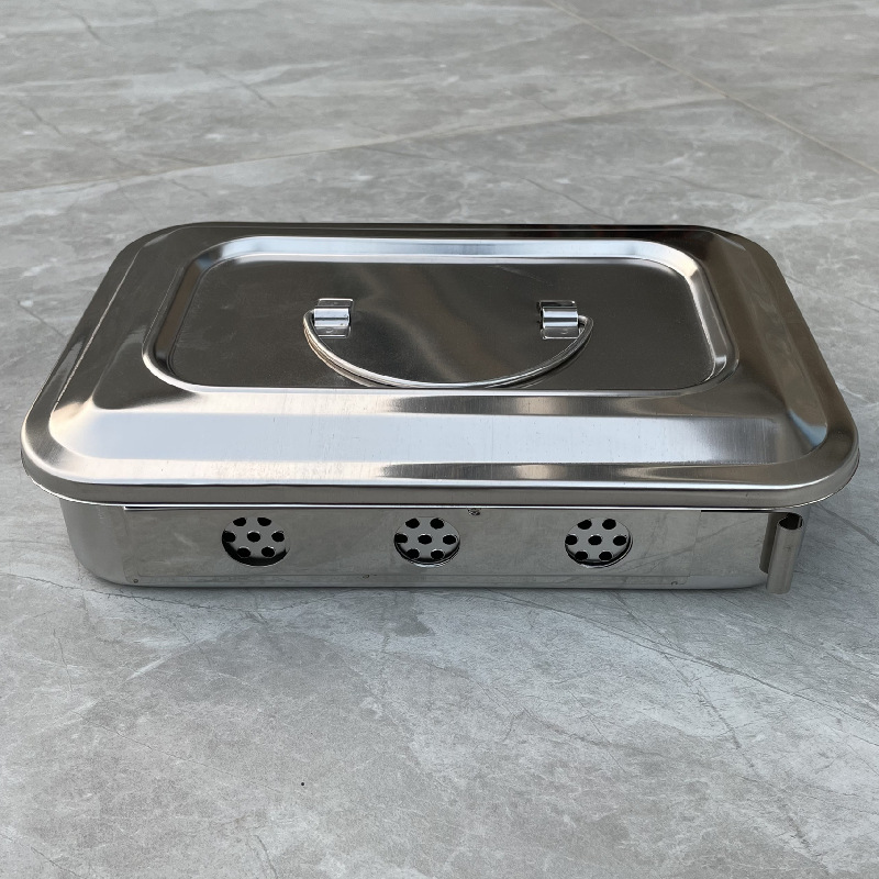 304 Stainless Steel Sterilization Box with Lid Square Dish with Lid Square Dish Sterilization Square Dish Surgical Tray Instrument Dish Sterilization Dish