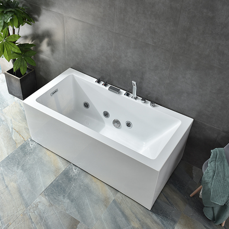 Оптовая продажа инженерной ванной для отелей, трехсторонняя юбка, бесшовная интегрированная ванна, свободно стоящая, утолщенная и углубленная, массажная ванна