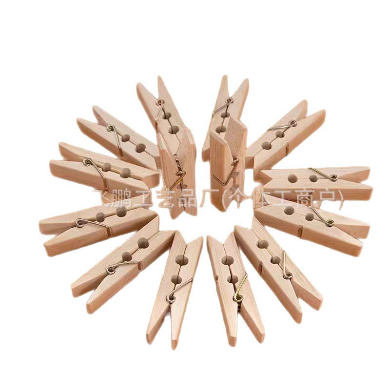 Wooden Color Small Wooden Clip DIY Photo Clip Wooden Clip Fixed Clip Solid Wood Craft Clothing Decoration Display Clip