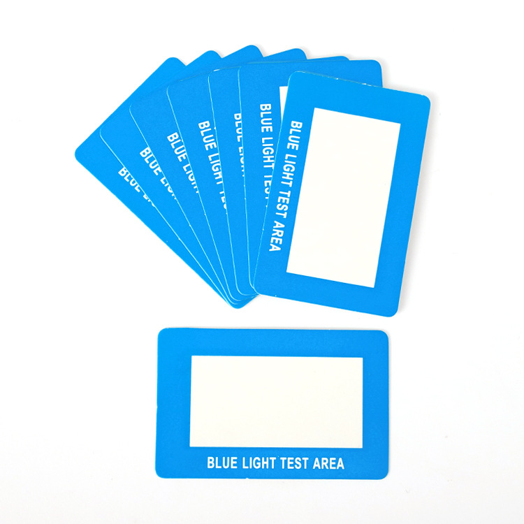 Cross-Border Full English Version Anti-Blue Light Special Test Card Launch Light Lens Detection Ultraviolet Rays Can Be Reused