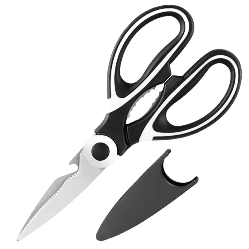 Kitchen scissors multifunctional stainless steel chicken bone scissors household scissors bone scissors meat scraping fish scales open bottle cap strong scissors wholesale